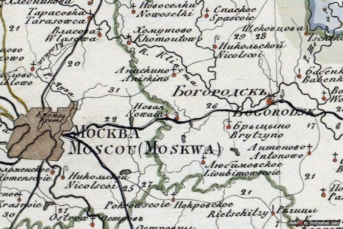 Карта Богородска 1821г