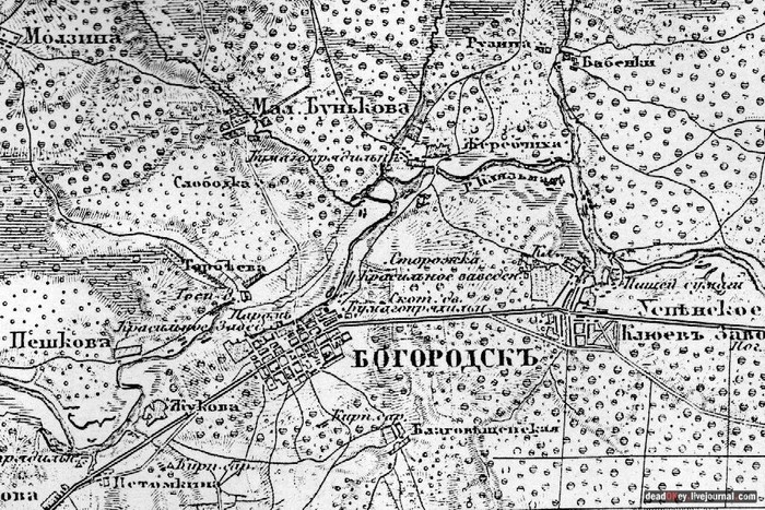 Карта Богородска 1860г
