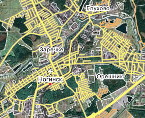 Народная карта Ногинска от wikimapia.org
